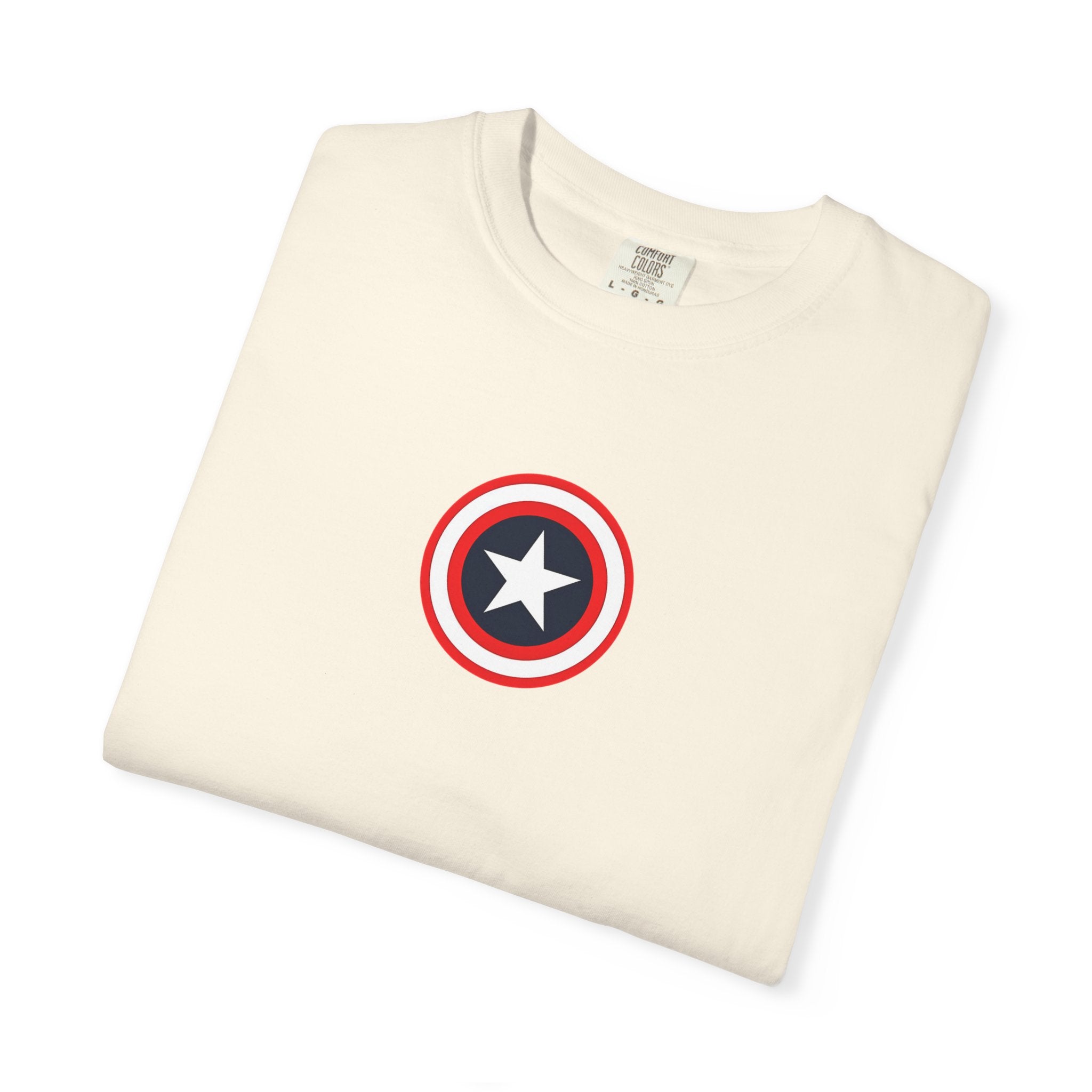 Captain America Shield Unisex T-Shirt Garment Dyed Marvel Superhero Tee T-Shirt - The Eezee Shop