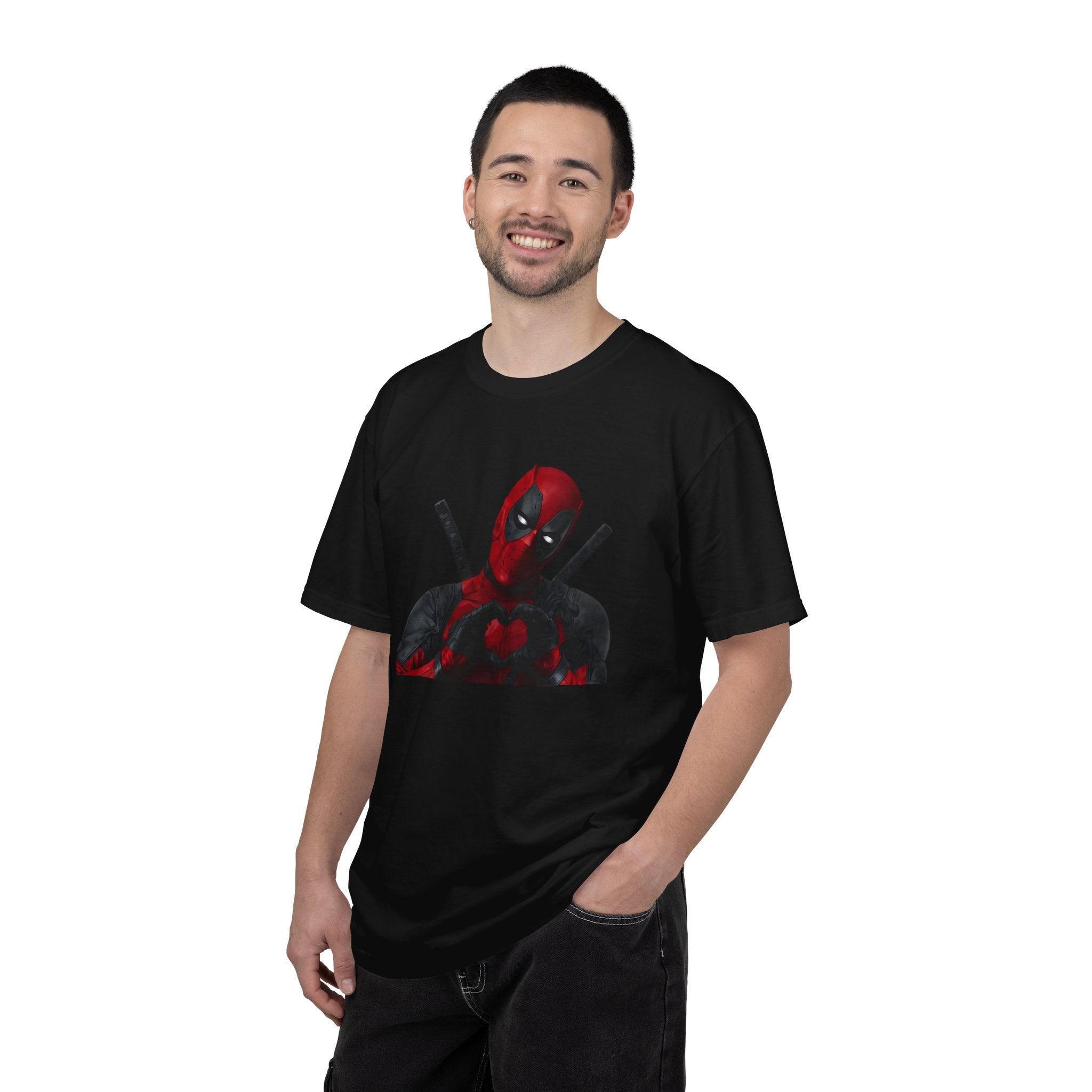 Marvel Deadpool Heart Hands Realistic Print Unisex Cotton T-Shirt T-Shirt - The Eezee Shop
