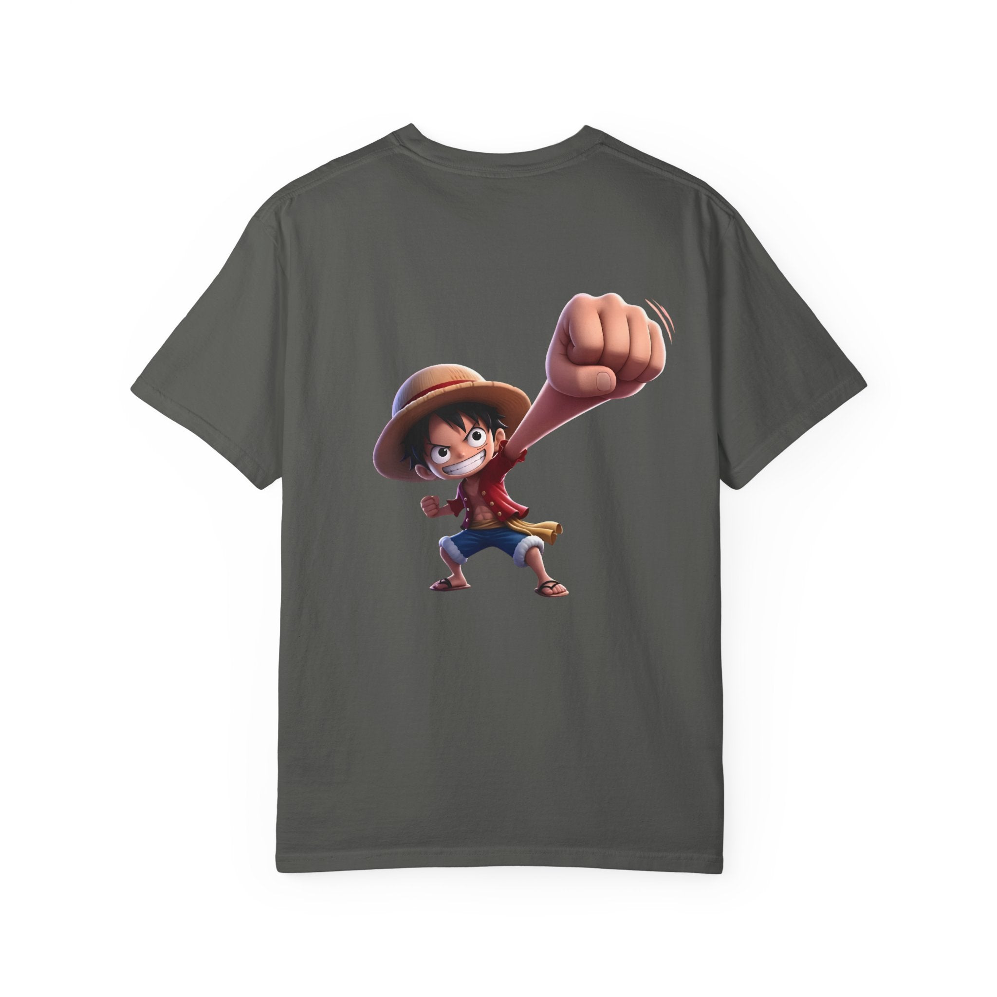 One Piece Luffy Straw Hat T-Shirt, Unisex Garment-Dyed Cotton Tee with Minimalist Chest Print T-Shirt - The Eezee Shop