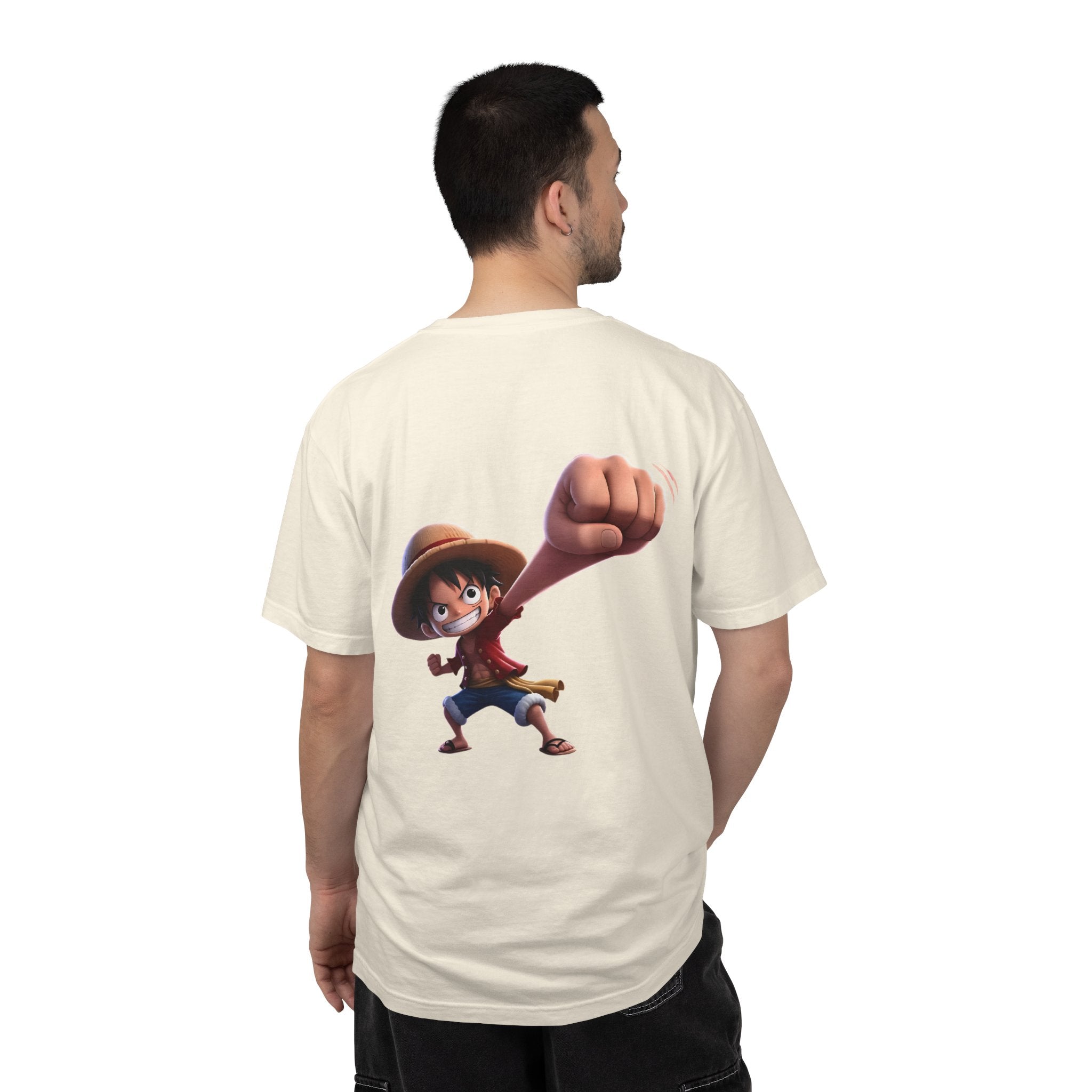 One Piece Luffy Straw Hat T-Shirt, Unisex Garment-Dyed Cotton Tee with Minimalist Chest Print T-Shirt - The Eezee Shop
