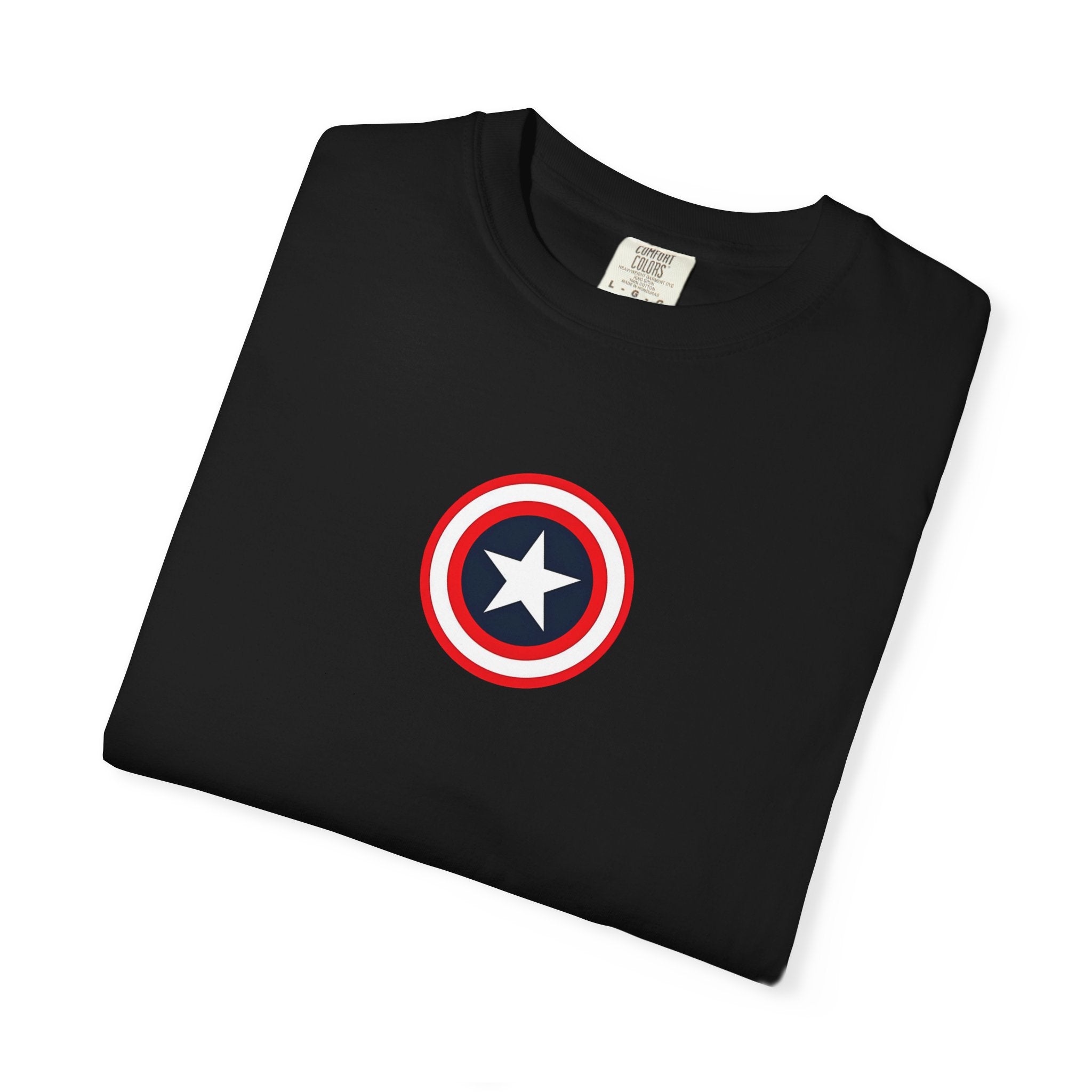 Captain America Shield Unisex T-Shirt Garment Dyed Marvel Superhero Tee T-Shirt - The Eezee Shop