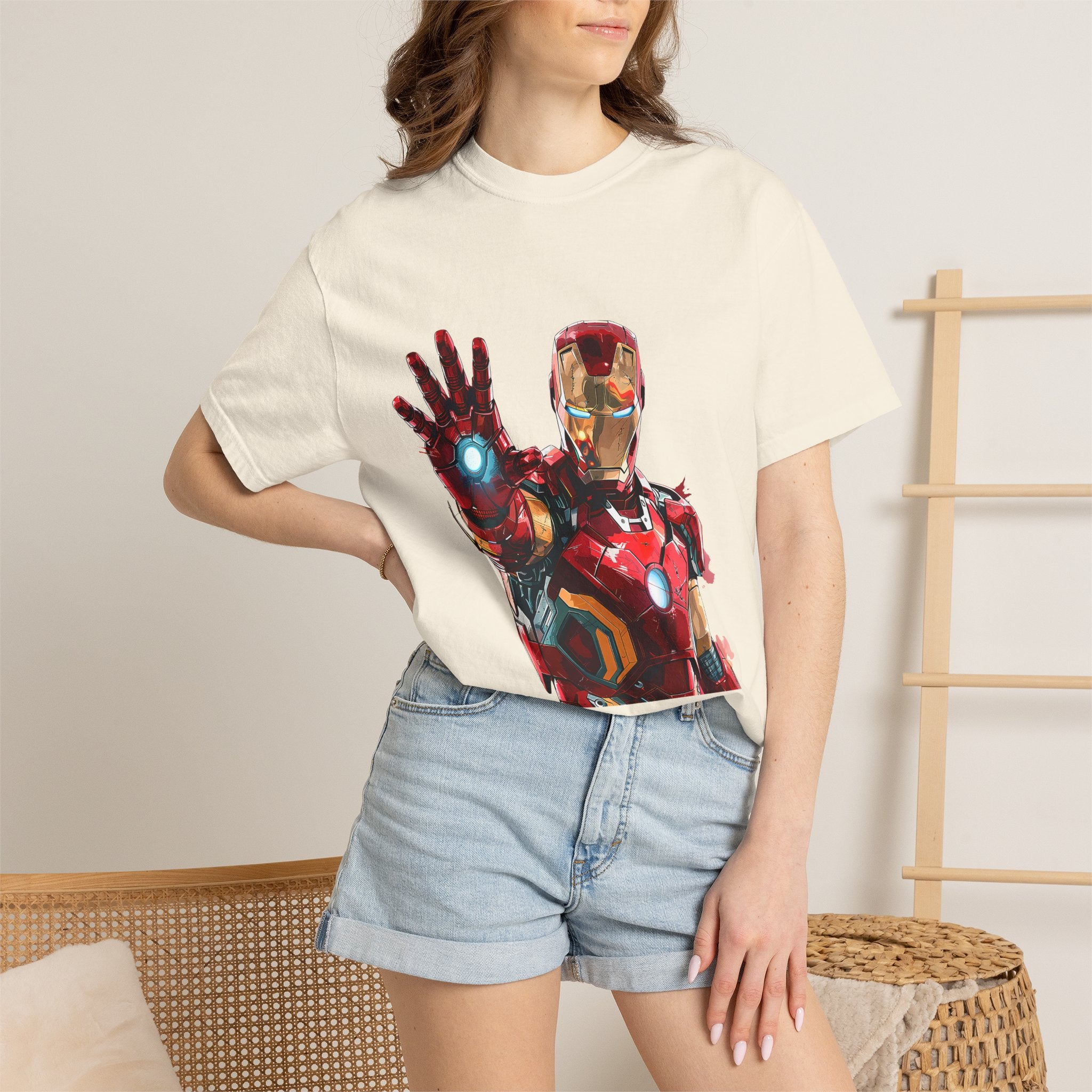 Marvel Iron Man Repulsor Blast Print Graphic Cotton Tee T-Shirt - The Eezee Shop