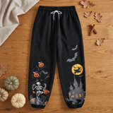 Pumpkin Skeleton Jogger Pants | Unisex Halloween Sweatpants Joggers & Pants - The Eezee Shop