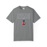 Gray t-shirt with 'Text Here' text on a white background