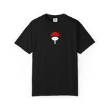 Black t-shirt with green cannabis leaf and text 'Plant-Based Profits' on a white background