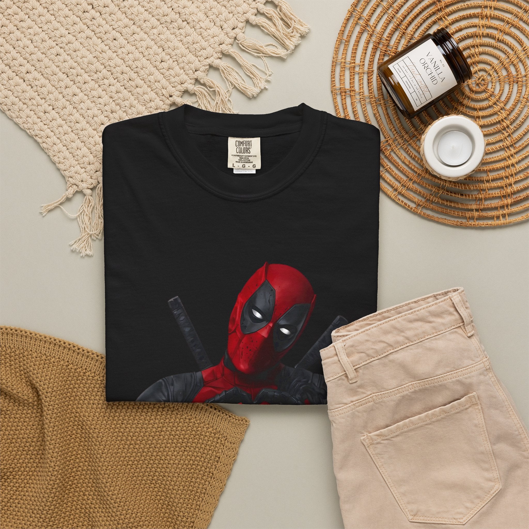 Marvel Deadpool Heart Hands Realistic Print Unisex Cotton T-Shirt T-Shirt - The Eezee Shop