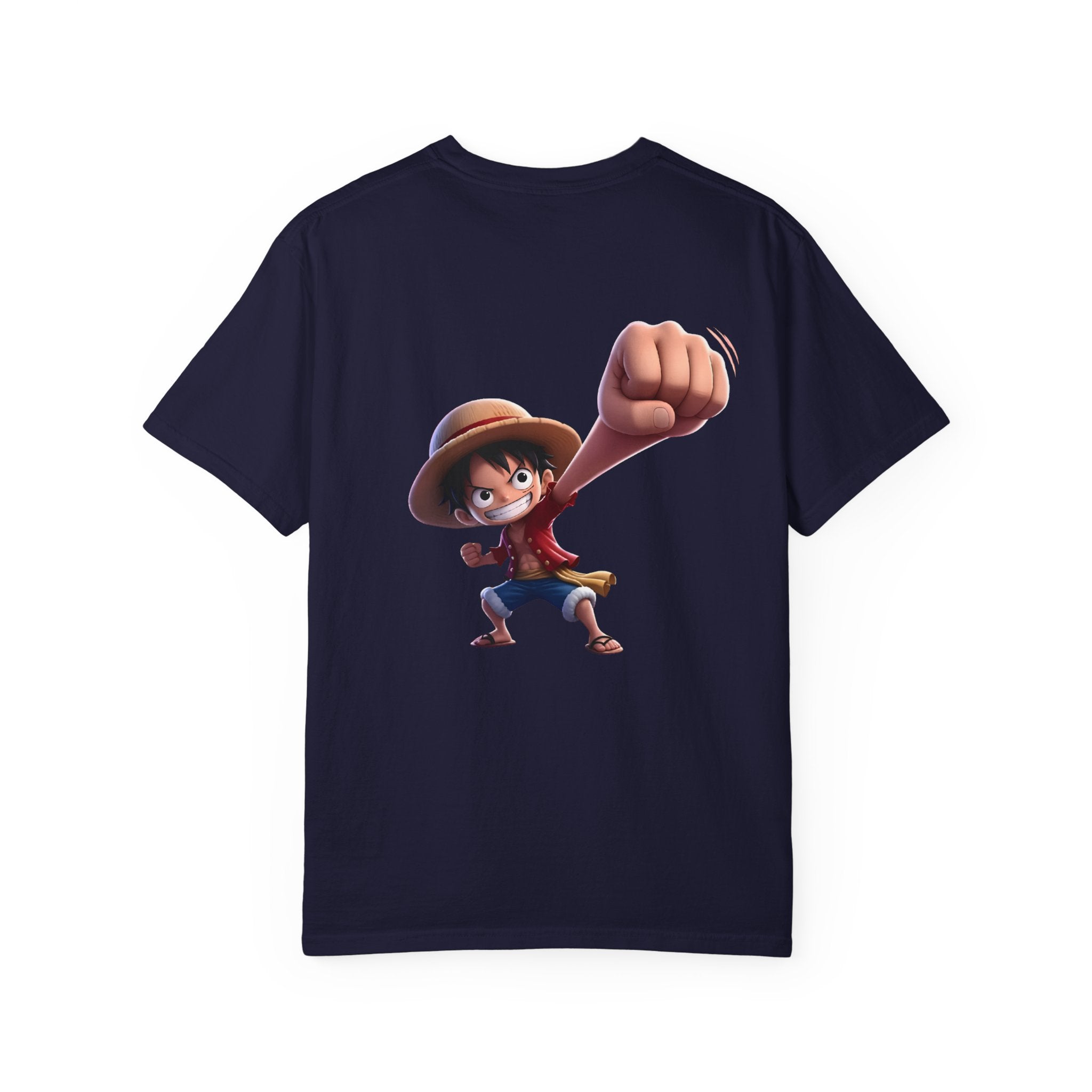 One Piece Luffy Straw Hat T-Shirt, Unisex Garment-Dyed Cotton Tee with Minimalist Chest Print T-Shirt - The Eezee Shop