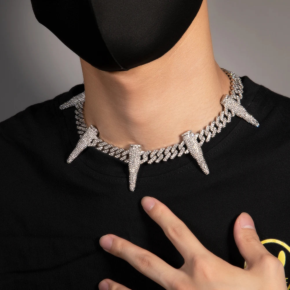 Black Panther Cuban Link Necklace | 12mm Rhinestone Chain Jewelry - The Eezee Shop