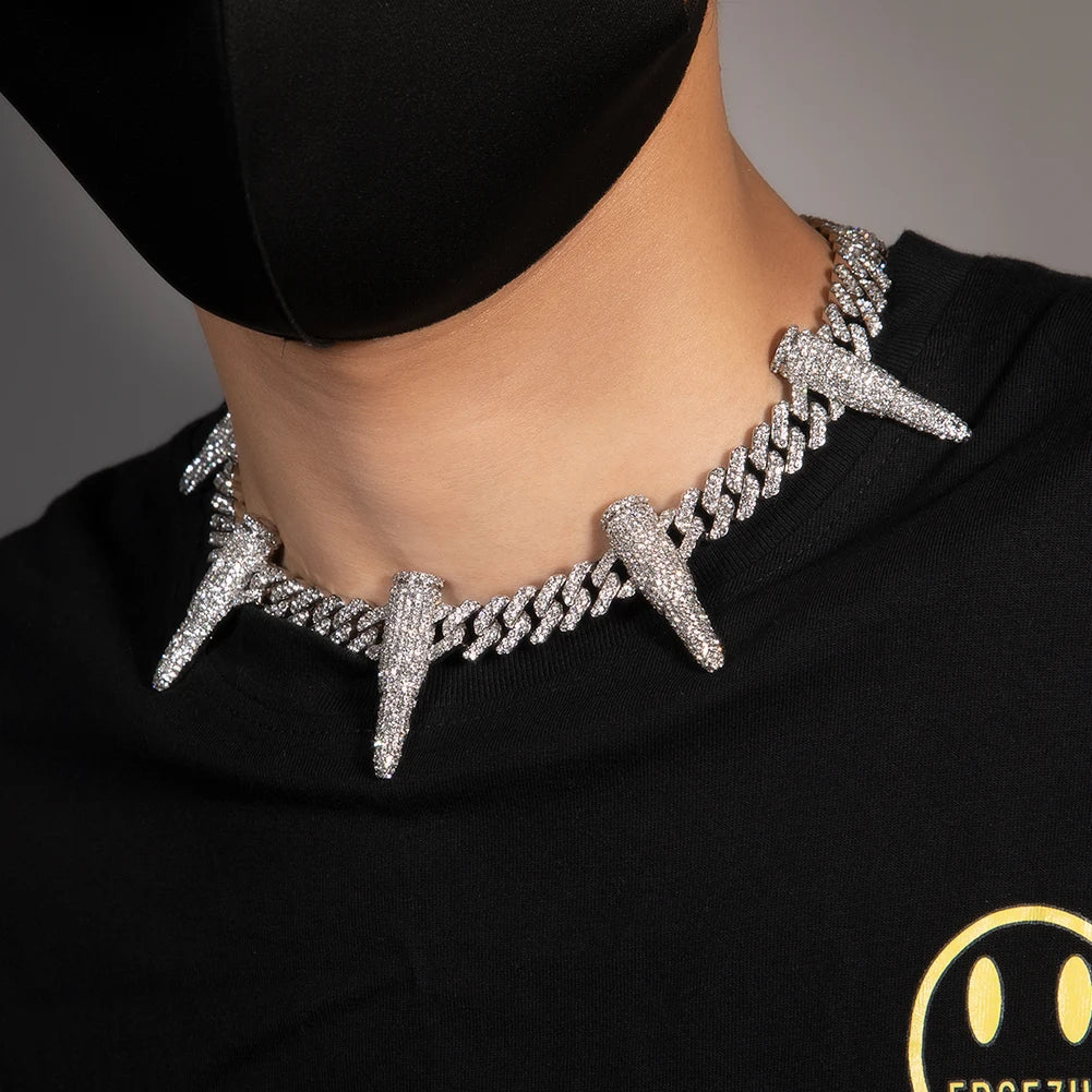 Black Panther Cuban Link Necklace | 12mm Rhinestone Chain Jewelry - The Eezee Shop