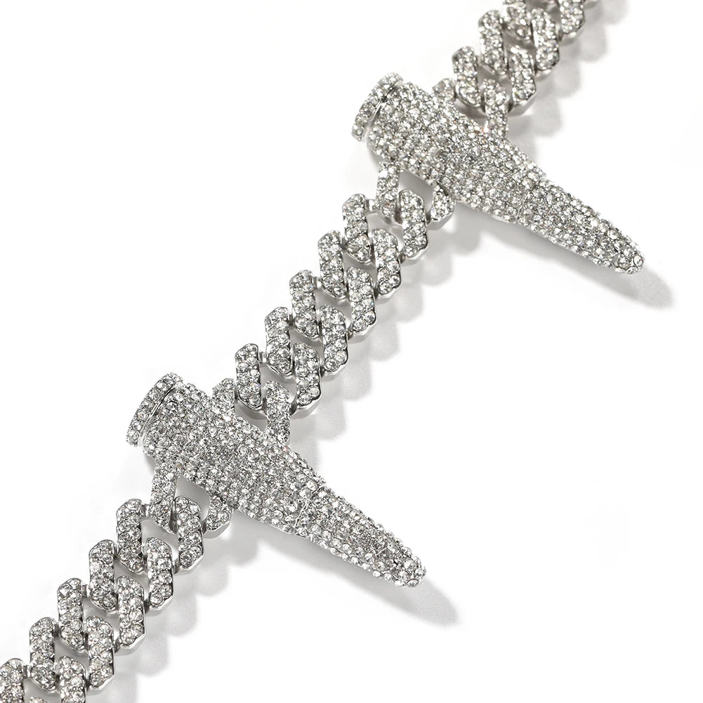 Black Panther Cuban Link Necklace | 12mm Rhinestone Chain Jewelry - The Eezee Shop