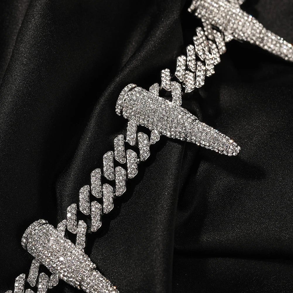 Black Panther Cuban Link Necklace | 12mm Rhinestone Chain Jewelry - The Eezee Shop