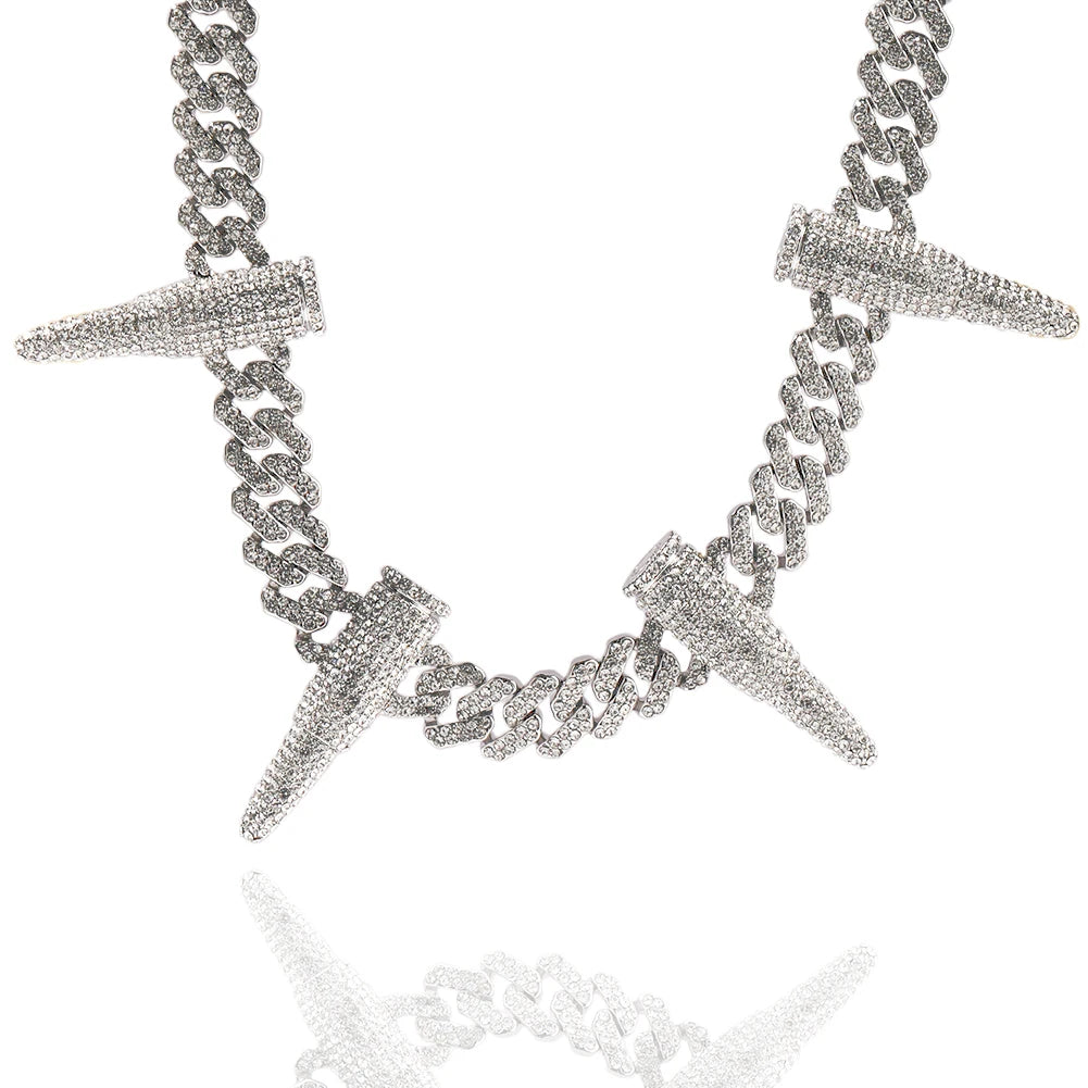 Black Panther Cuban Link Necklace | 12mm Rhinestone Chain Jewelry - The Eezee Shop