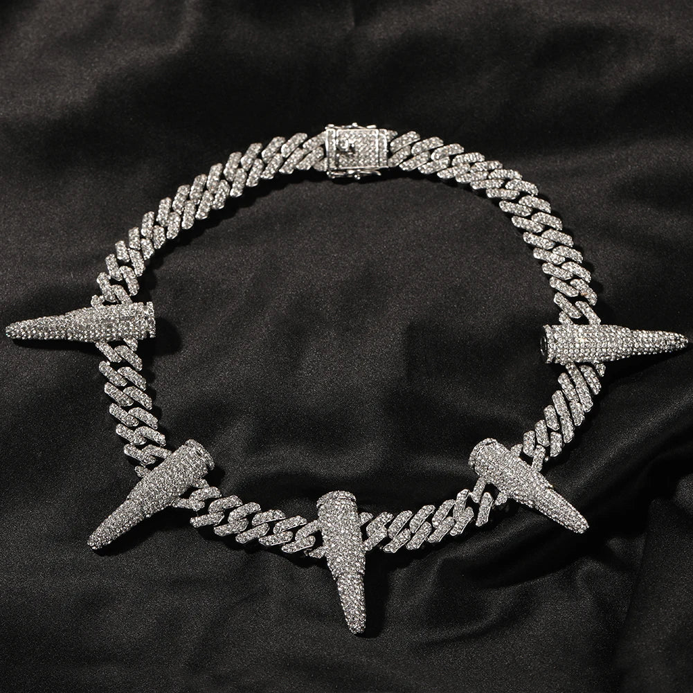 Black Panther Cuban Link Necklace | 12mm Rhinestone Chain Jewelry - The Eezee Shop