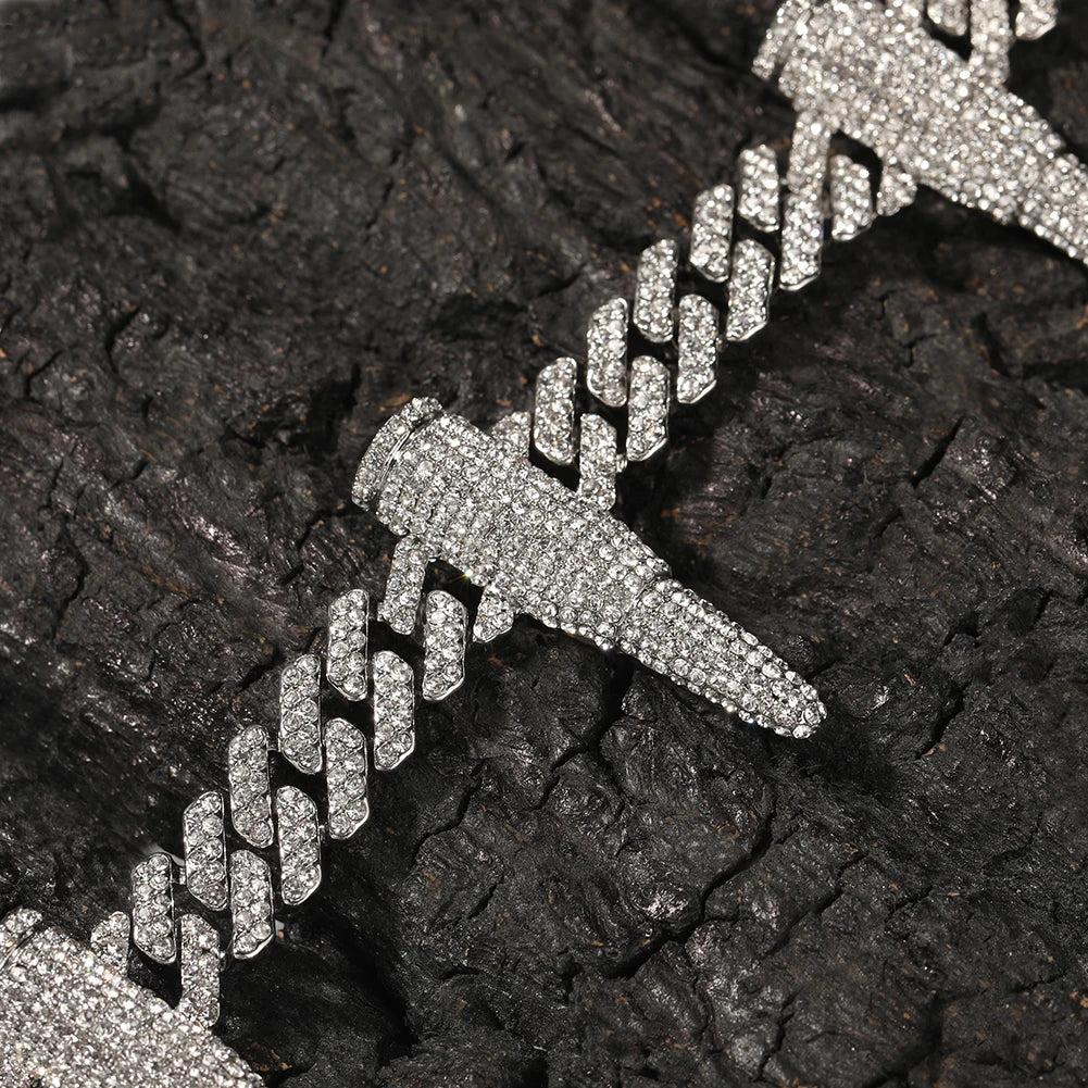 Black Panther Cuban Link Necklace | 12mm Rhinestone Chain Jewelry - The Eezee Shop
