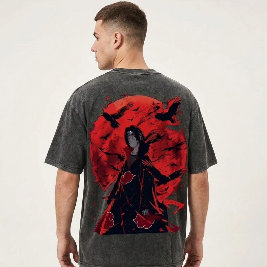 Naruto Itachi Uchiha Streetwear Oversized Retro Anime Tshirts - The Eezee Shop