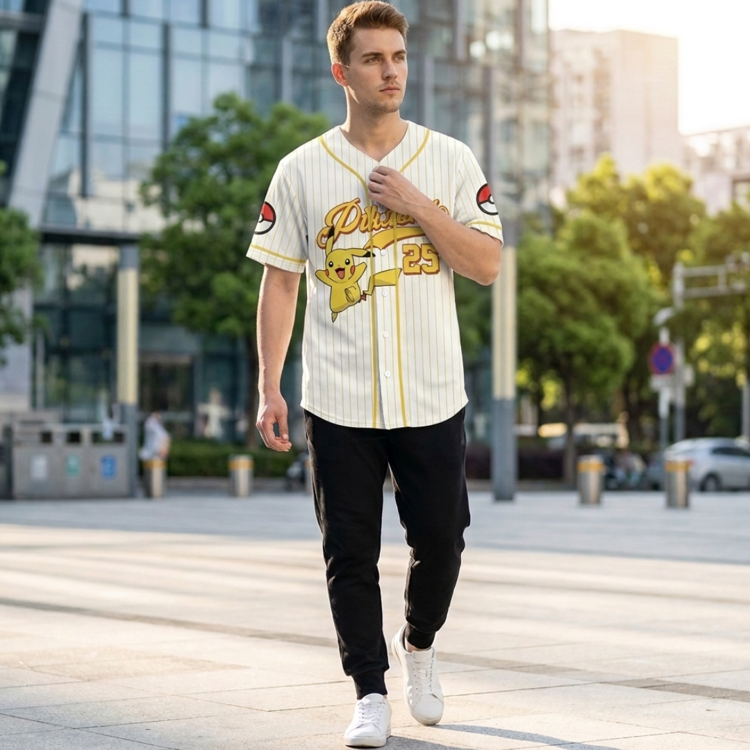 Pikachu Pokémon 3D Printed Baseball Shirt Anime Tshirts - The Eezee Shop
