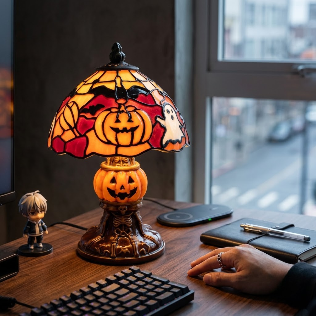 Halloween Jack-O-Lantern Table Lamp Retro Glowing USB Design lamp - The Eezee Shop