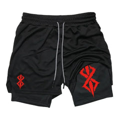 Berserk Men's Sports Shorts 2 in 1, Quick Dry Running Shorts, Men's Gym and Fitness Training Double Layer Shorts performance shorts - The Eezee Shop