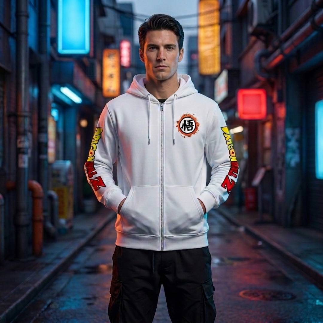 Unisex Oversized Dragon Ball Goku Anime Zipper Hoodie Hoodies Series - The Eezee Shop
