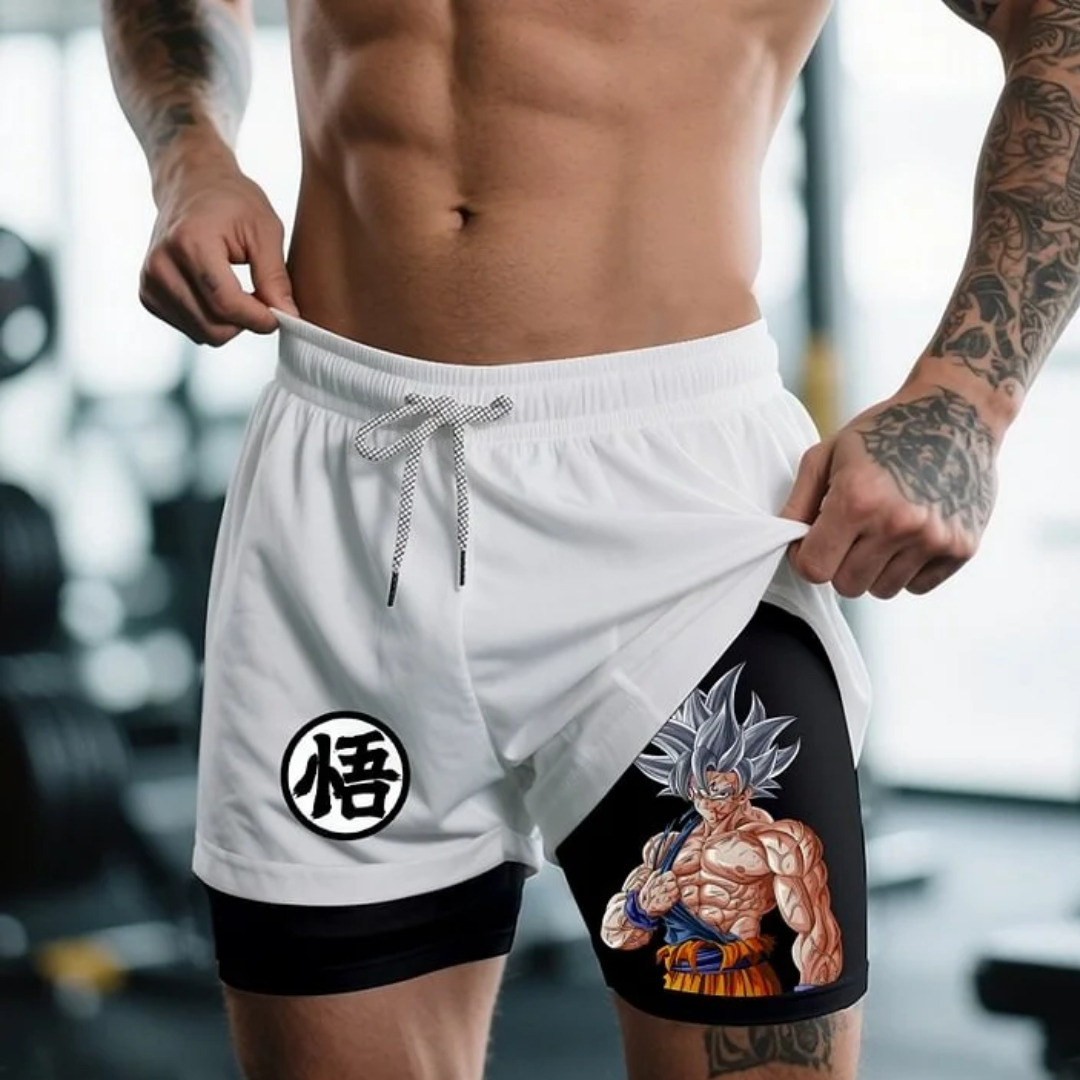 Dragon Ball Anime Gym Shorts Double-Layer Workout shorts Performance shorts - The Eezee Shop