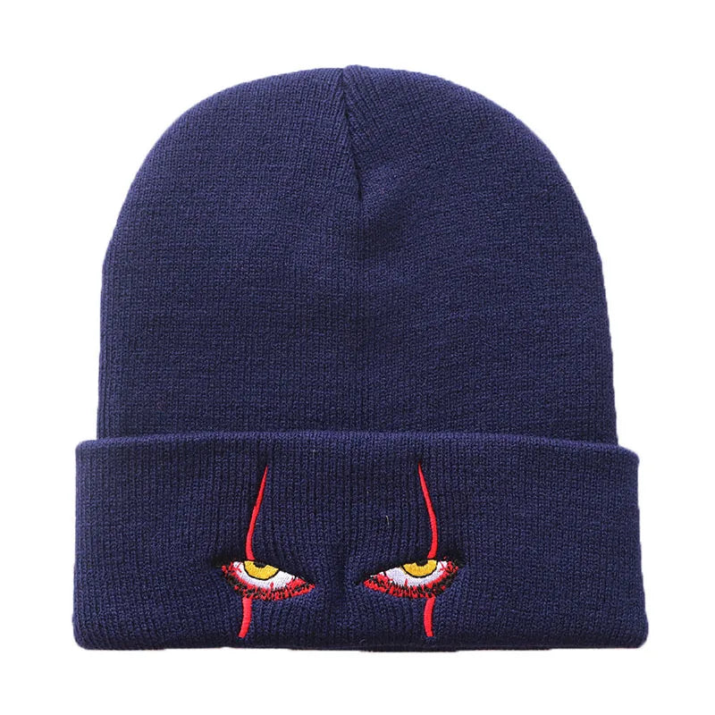 Pennywise Scary Eyes Knit Beanie | Kids Halloween Hat Hats & Beanies - The Eezee Shop