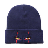 Pennywise Scary Eyes Knit Beanie | Kids Halloween Hat Hats & Beanies - The Eezee Shop