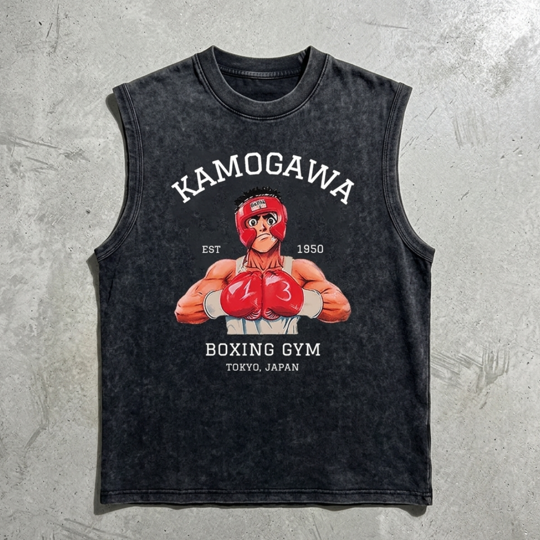Hajime No Ippo Graphic Tank Top Anime Boxing Cotton Vest for Men Anime Tshirts - The Eezee Shop