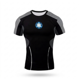 Marvel Iron Man Tony Stark Arc Reactor Compression T-Shirt Quick Dry Stretch Fit