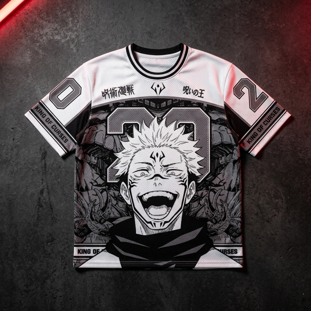 Sukuna Jujutsu Kaisen Monochrome Manga Panel Jersey Anime Tshirts - The Eezee Shop