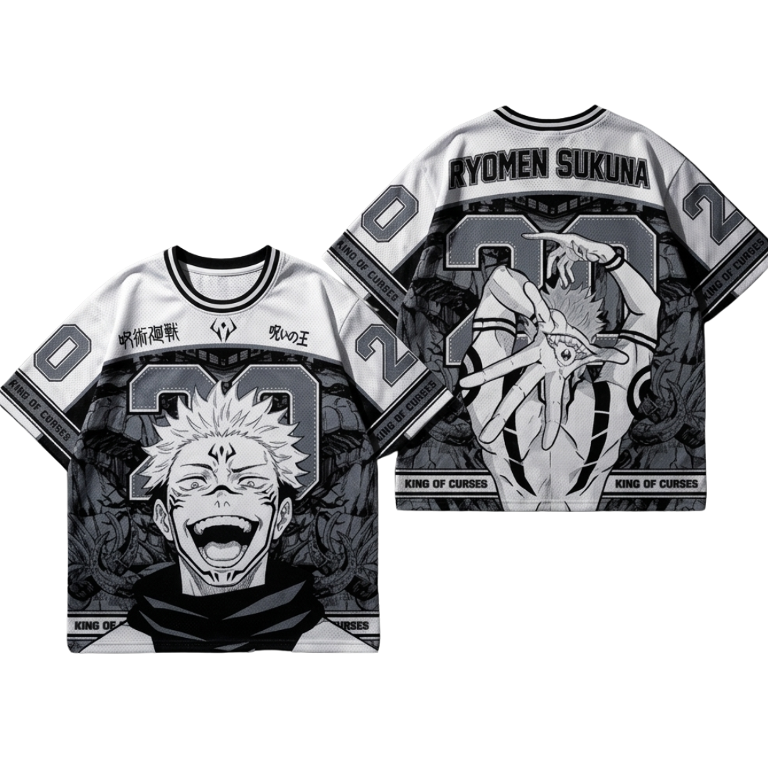 Sukuna Jujutsu Kaisen Monochrome Manga Panel Jersey Anime Tshirts - The Eezee Shop