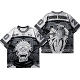 Sukuna Jujutsu Kaisen Monochrome Manga Panel Jersey Anime Tshirts - The Eezee Shop