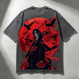 Naruto Itachi Uchiha Streetwear Oversized Retro Anime Tshirts - The Eezee Shop