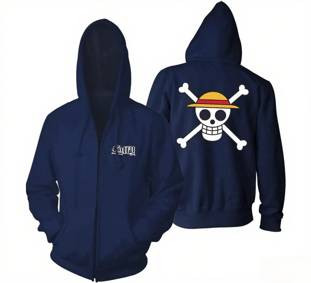 Monkey D. Luffy One Piece Zip-Up Hoodie — Anime Streetwear Cosplay Jacket Spring Autumn Outerwear Hoodies Series - The Eezee Shop