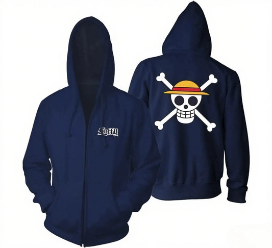 Monkey D. Luffy One Piece Zip-Up Hoodie — Anime Streetwear Cosplay Jacket Spring Autumn Outerwear Hoodies Series - The Eezee Shop