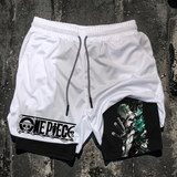 One Piece Men's Shorts Double Layer 2-in-1 Shorts Roronoa Zoro Performance shorts - The Eezee Shop