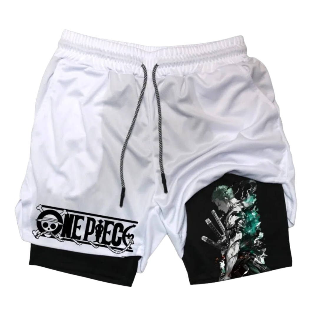 One Piece Men's Shorts Double Layer 2-in-1 Shorts Roronoa Zoro Performance shorts - The Eezee Shop