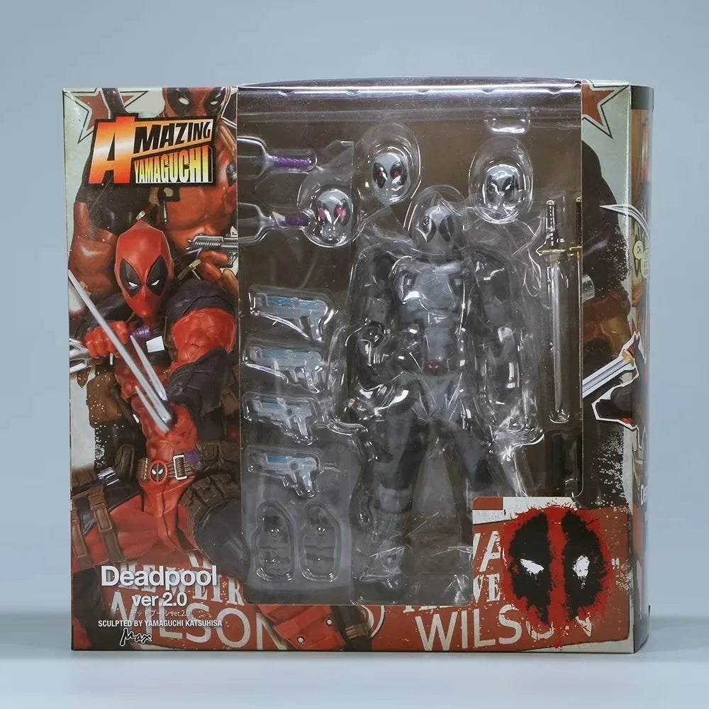 Deadpool action figure in packaging with visible branding