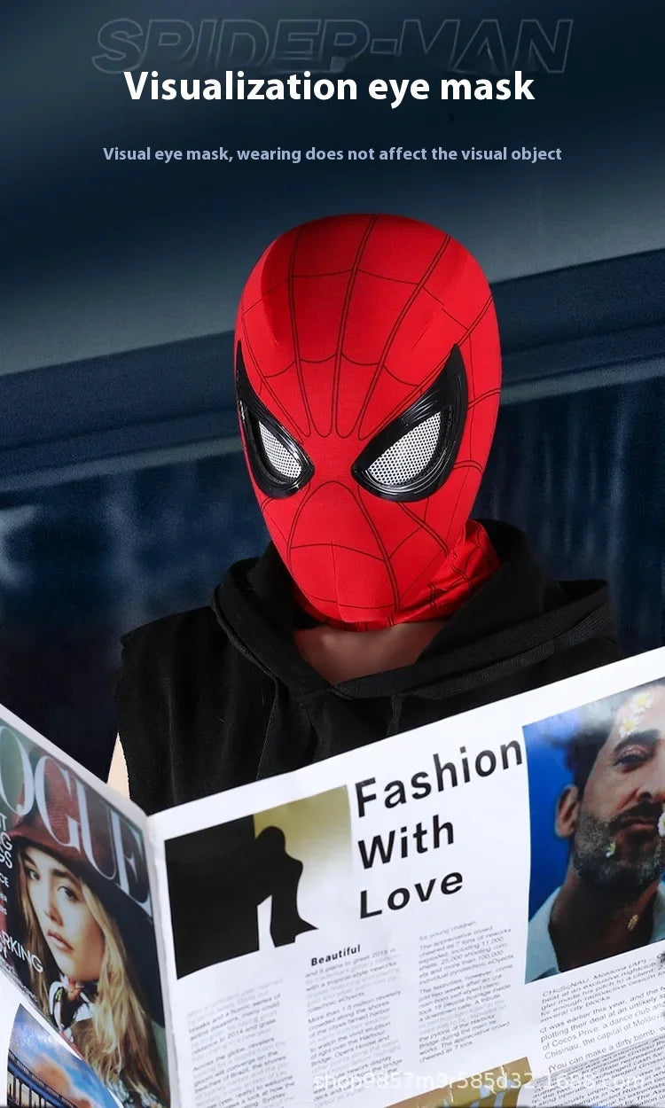 Miles Morales Light-Up Mask | Moving Eyes Ring Control 1:1 Cosplay Masks & Helmets - The Eezee Shop