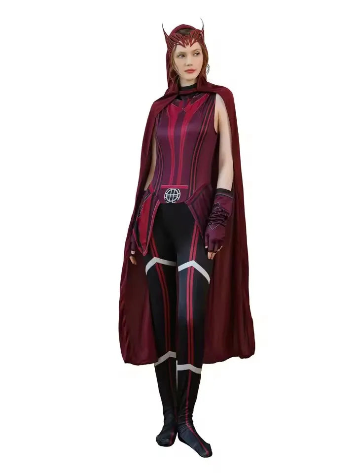 Scarlet Witch Cosplay Costume | Headpiece, Cloak & Pants Set Cosplay Costumes - The Eezee Shop