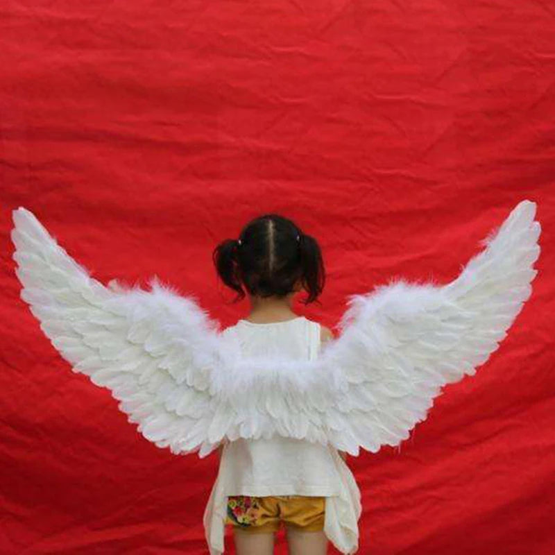 White Angel Feather Wings & Halo Set | Costume Wings with Wand Cosplay Accessories - The Eezee Shop