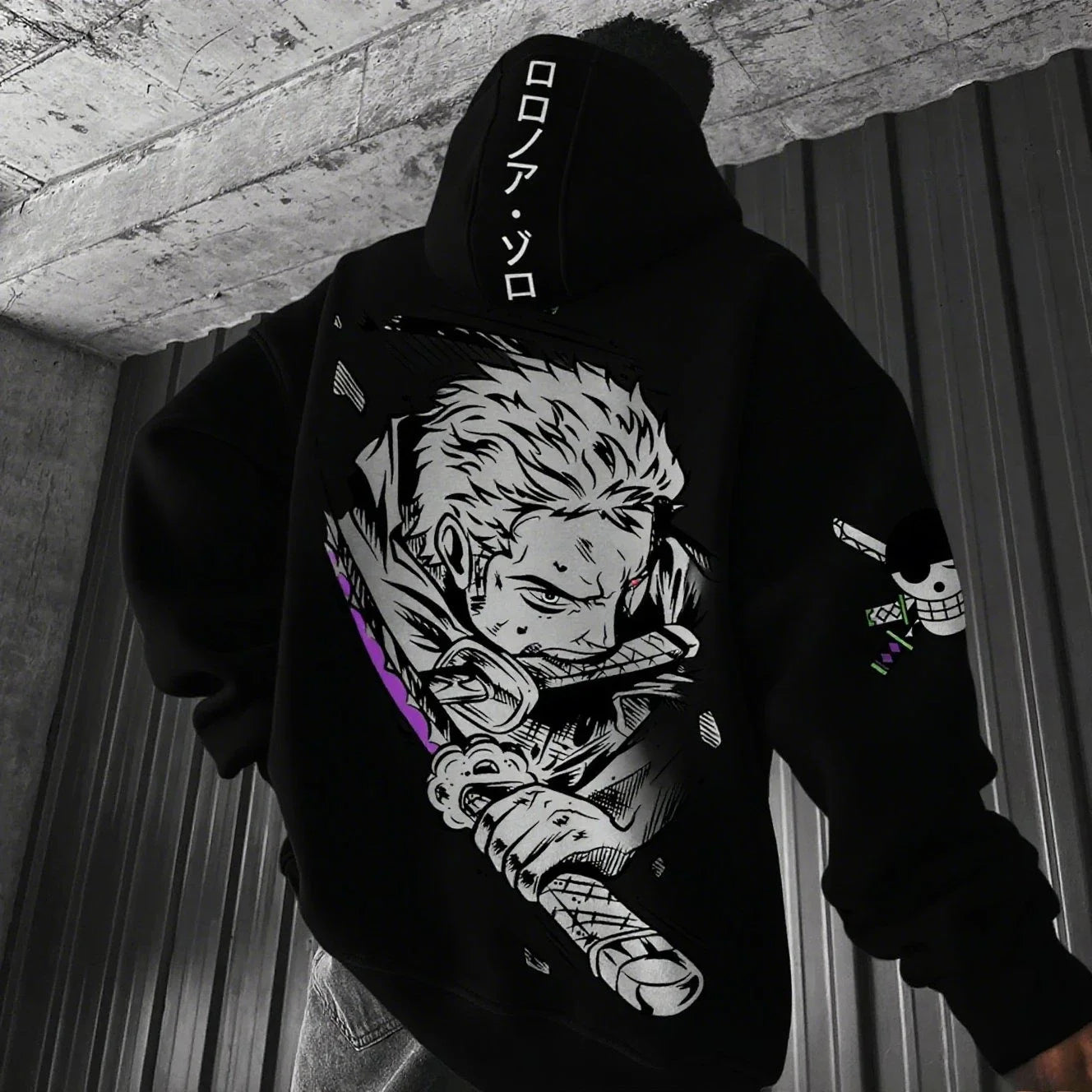Roronoa Zoro Graphic Hoodie | One Piece Casual Pullover Jacket Hoodies & Sweatshirts - The Eezee Shop