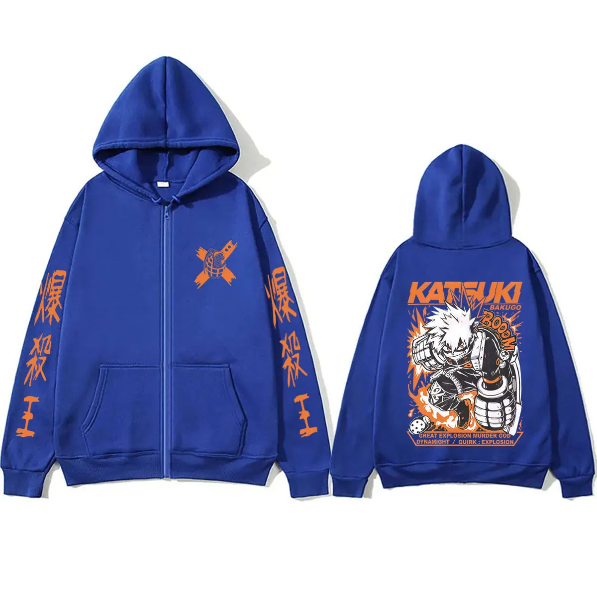 Bakugo Katsuki Zip-Up Hoodie | My Hero Academia Oversized Jacket Hoodies & Sweatshirts - The Eezee Shop