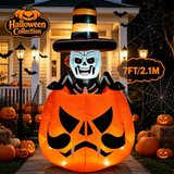 7ft Skeleton Pumpkin Inflatable | LED Halloween Lawn Display Outdoor Halloween Decorations - The Eezee Shop
