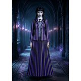 Gothic Academy Purple Striped Uniform Dress | Cosplay Costume Cosplay Costumes - The Eezee Shop