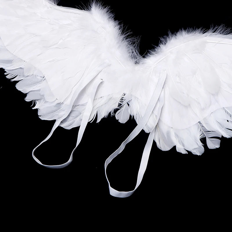 White Angel Feather Wings & Halo Set | Costume Wings with Wand Cosplay Accessories - The Eezee Shop
