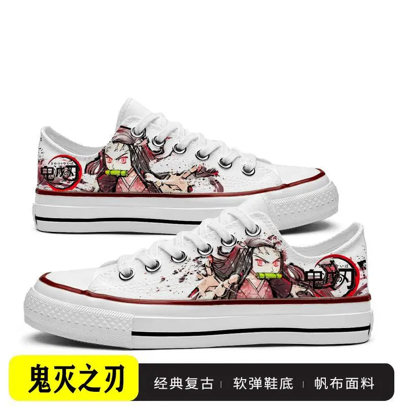 Tanjiro Canvas Sneakers | Demon Slayer Low-Top Graffiti Shoes Sneakers - The Eezee Shop