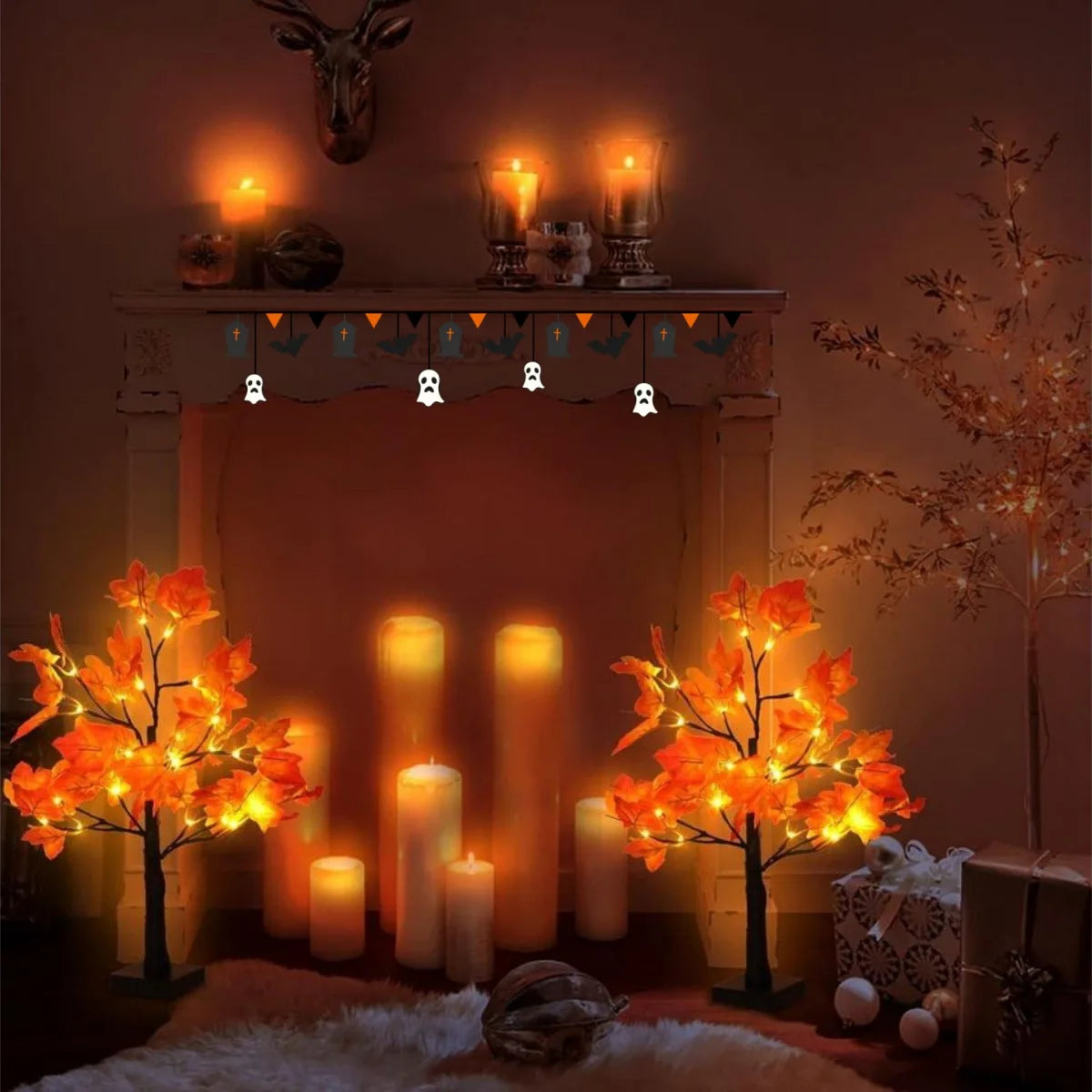 24-LED Black Birch Branch Lamp | DIY Halloween Tree Light Lamps & Night Lights - The Eezee Shop