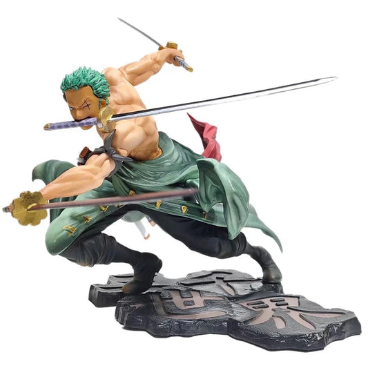 One Piece Roronoa Zoro 10CM Anime GK Figure Toy – Three Sword Style Mini Collectible Statue Anime Figure - The Eezee Shop