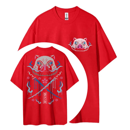 Demon Slayer Hashibira Inosuke Printing Men's and Women's Summer New Fashion Cotton Breathable Unisex Round Neck Anime T-Shirt Anime Tshirts - The Eezee Shop