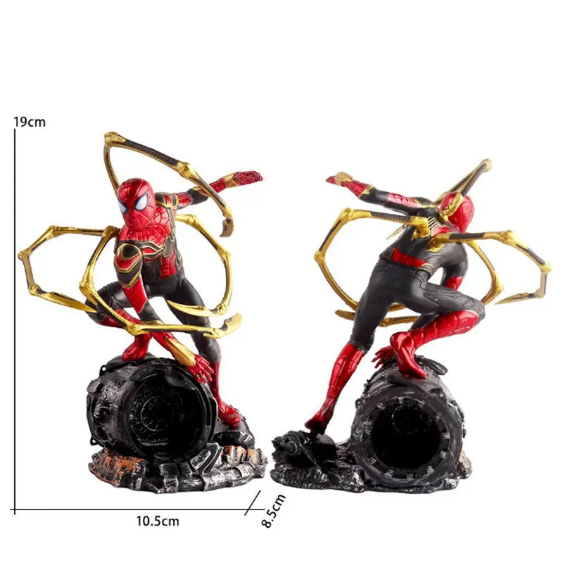 Spider-Man Statue with Golden Claws | Rock Base Desktop Collectible Collectible Figures - The Eezee Shop